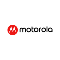 Motorola brand logo in red circle with white M on white background