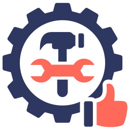 Icon of a wrench with a light orange glow behind it