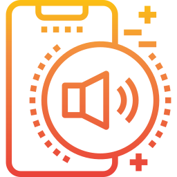 Icon of a smartphone with a speaker and a muted symbol