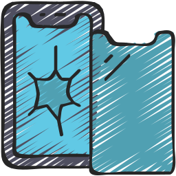 Icon of a smartphone with a cracked screen