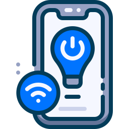 Icon of a smartphone with WiFi signal symbol